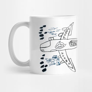 Fighter airplane,  KF-16,  looks like child's drawing Mug